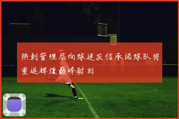 热刺管理层向球迷发信承诺球队将重返辉煌巅峰时刻