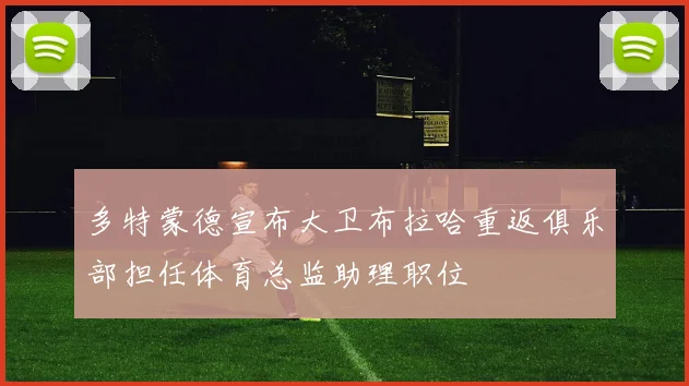 多特蒙德宣布大卫布拉哈重返俱乐部担任体育总监助理职位